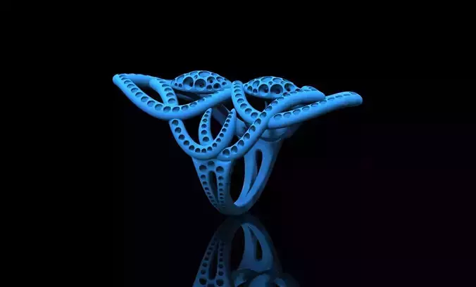 Fine jewelry ring calligraphic design