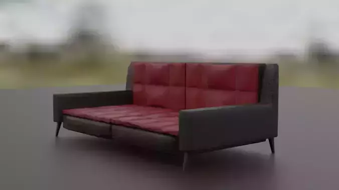 3d model of a leather sofa 3D model