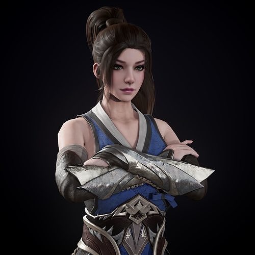 AssassinGirl2 samurai warrior Low-poly 3D model