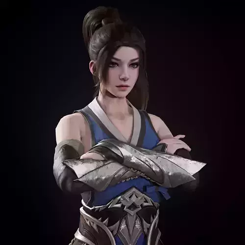 AssassinGirl2 samurai warrior Low-poly 3D model