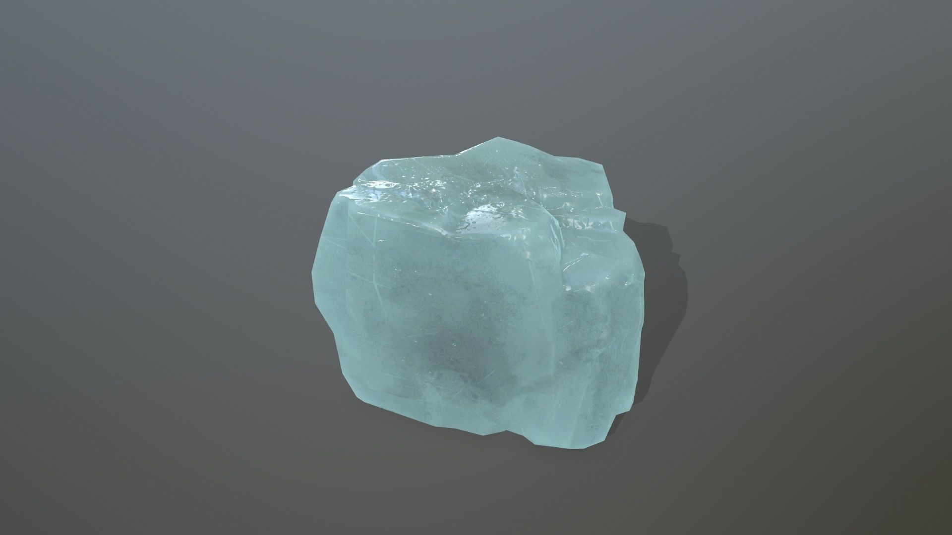 Ice Set aquamarine crystal Low-poly 3D model_12