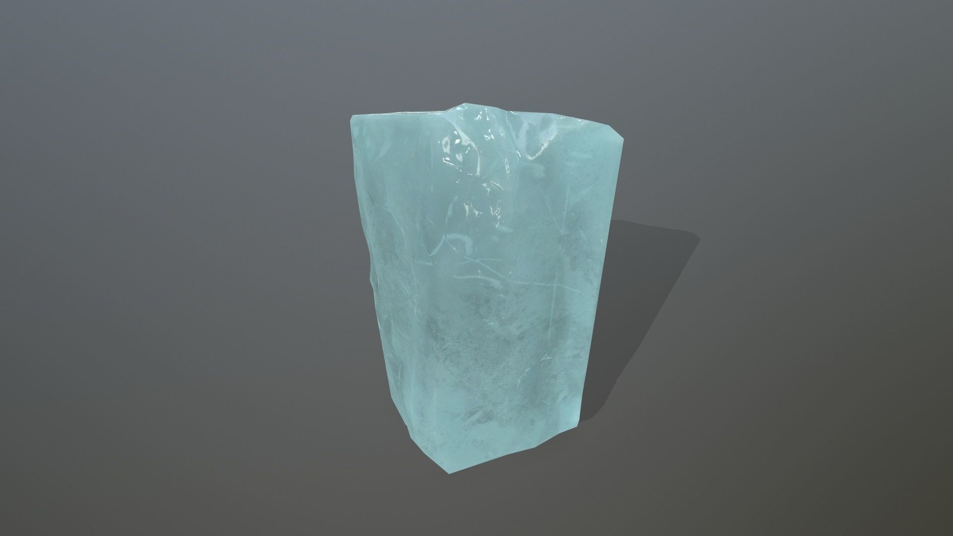 Ice Set aquamarine crystal Low-poly 3D model_9