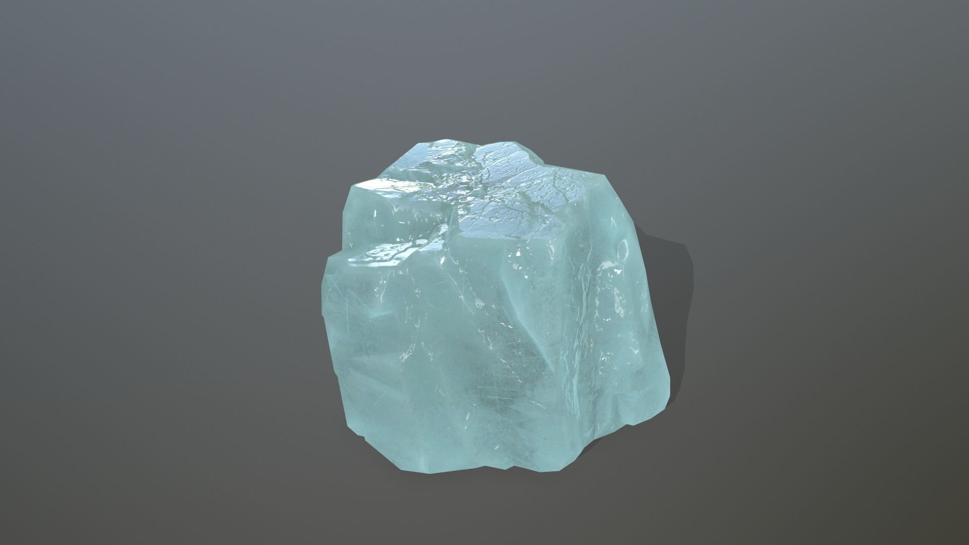 Ice Set aquamarine crystal Low-poly 3D model_11