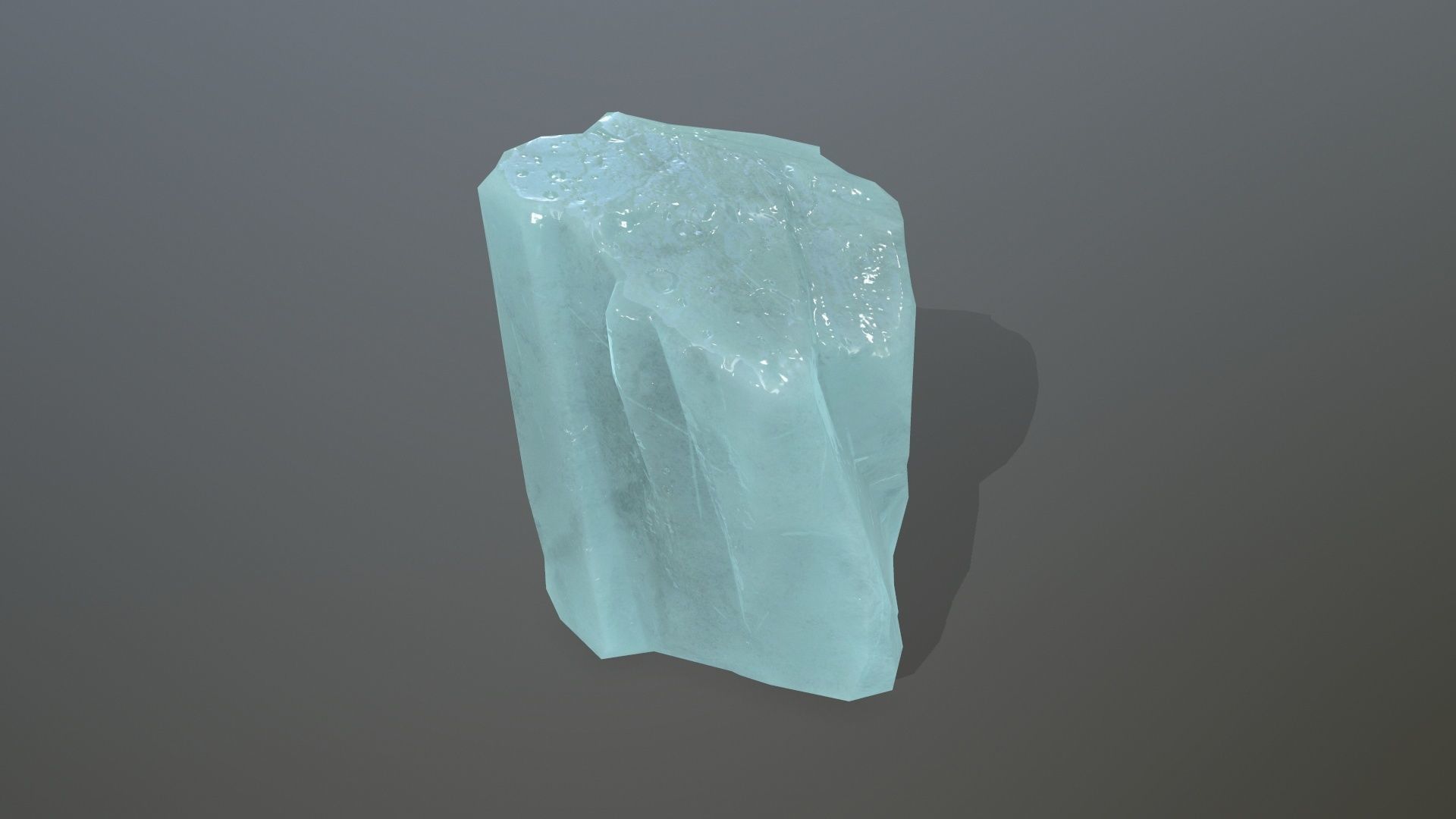 Ice Set aquamarine crystal Low-poly 3D model_8