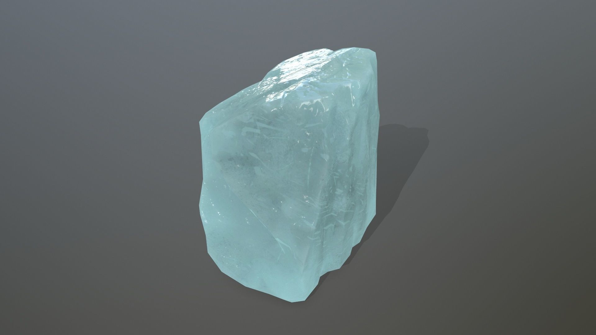 Ice Set aquamarine crystal Low-poly 3D model_10