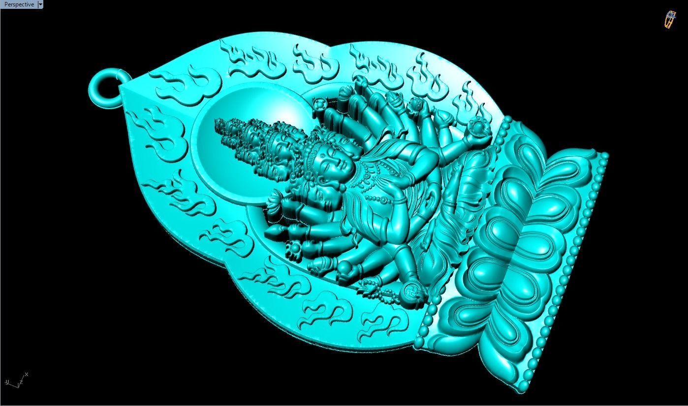  Guan Yin thousand eyes  hands - Avalokistesvara Buddha  pendant 3D print model_11