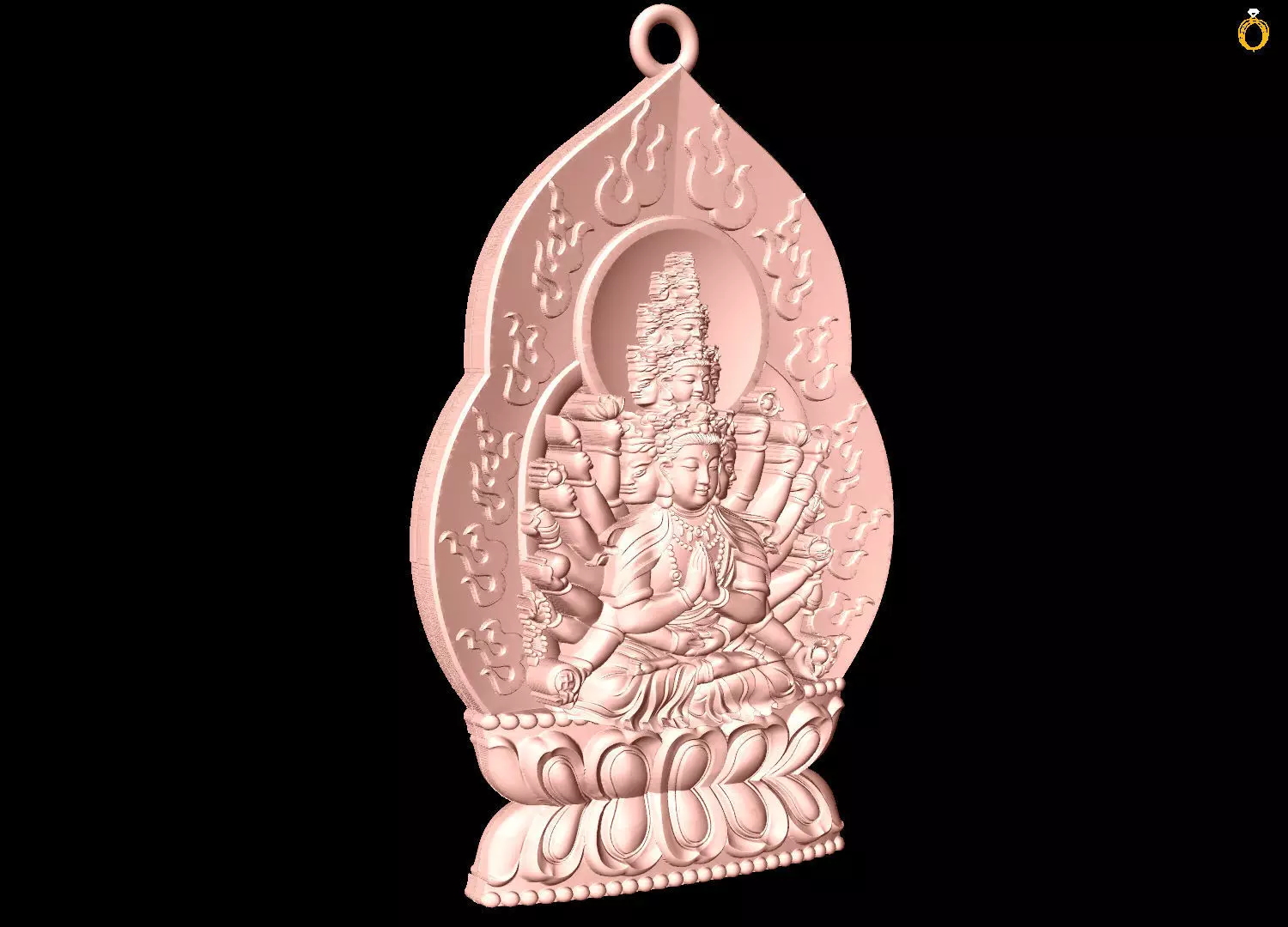  Guan Yin thousand eyes  hands - Avalokistesvara Buddha  pendant 3D print model_1
