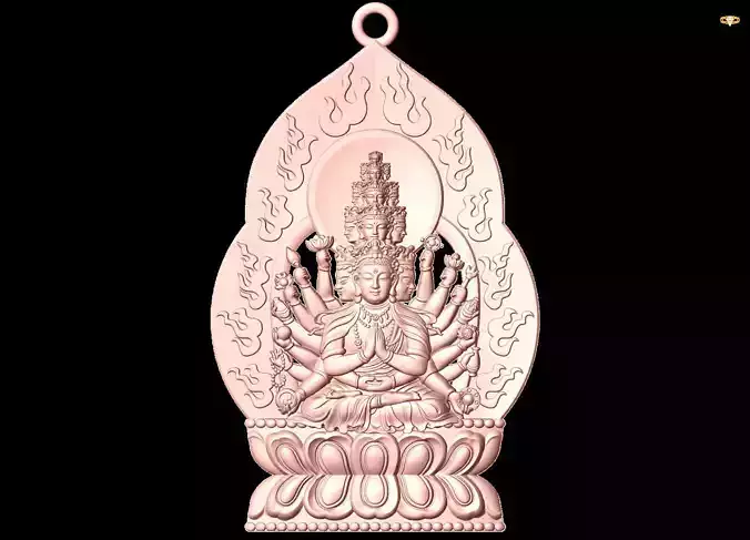  Guan Yin thousand eyes  hands - Avalokistesvara Buddha  pendant 3D print model