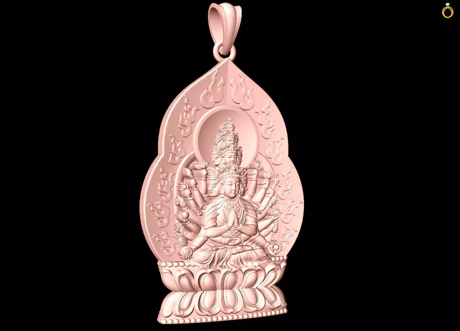  Guan Yin thousand eyes  hands - Avalokistesvara Buddha  pendant 3D print model_5