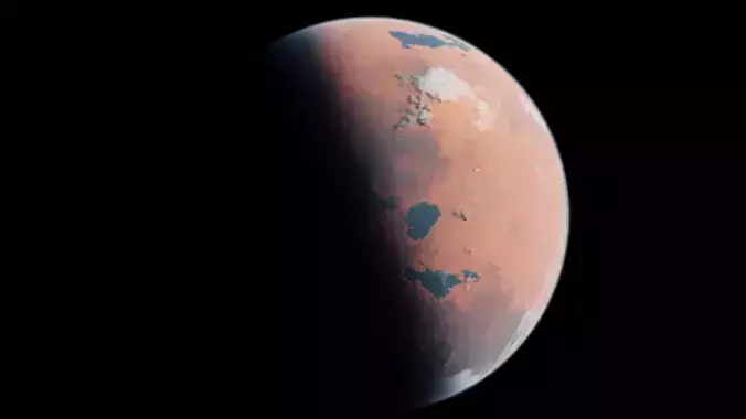 16K Photorealistic Fiction Mars-Like Habitable Planet Low-poly 3D model