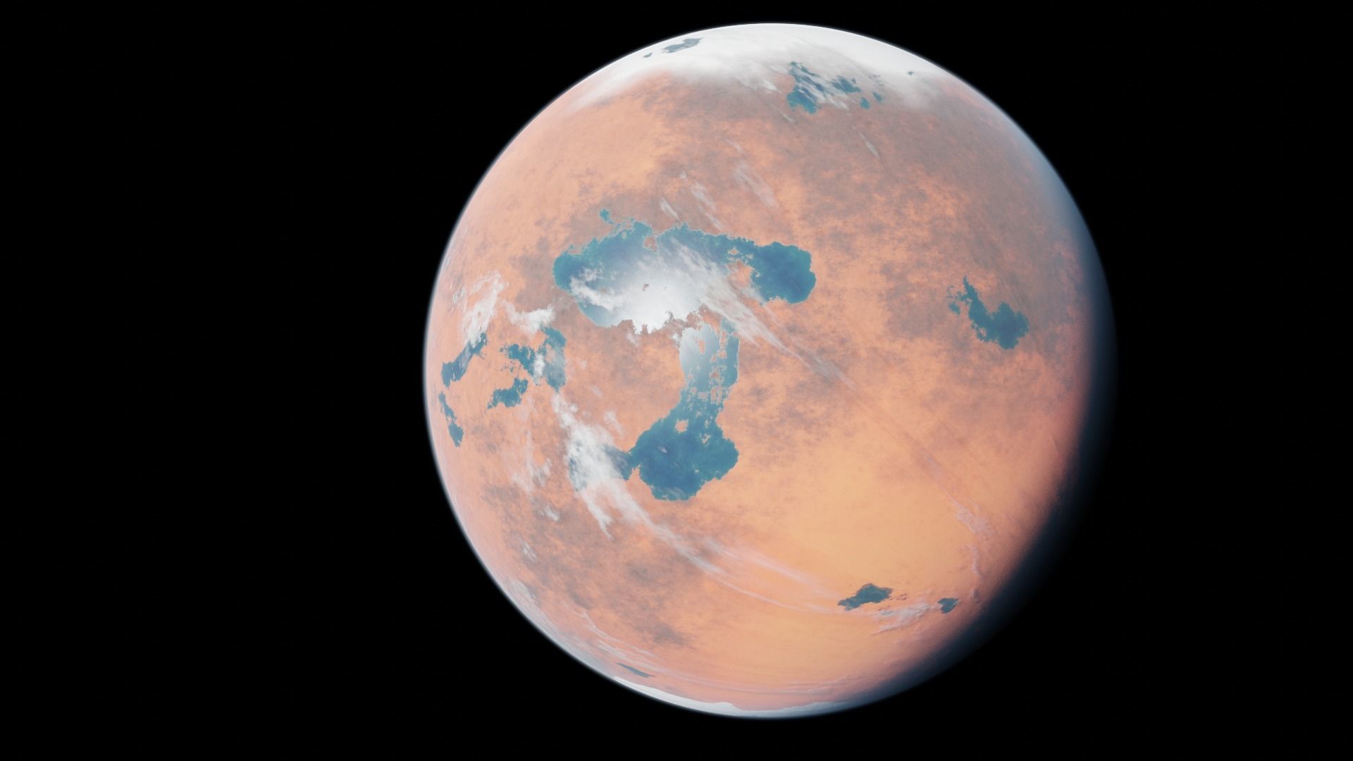 16K Photorealistic Fiction Mars-Like Habitable Planet Low-poly 3D model_3