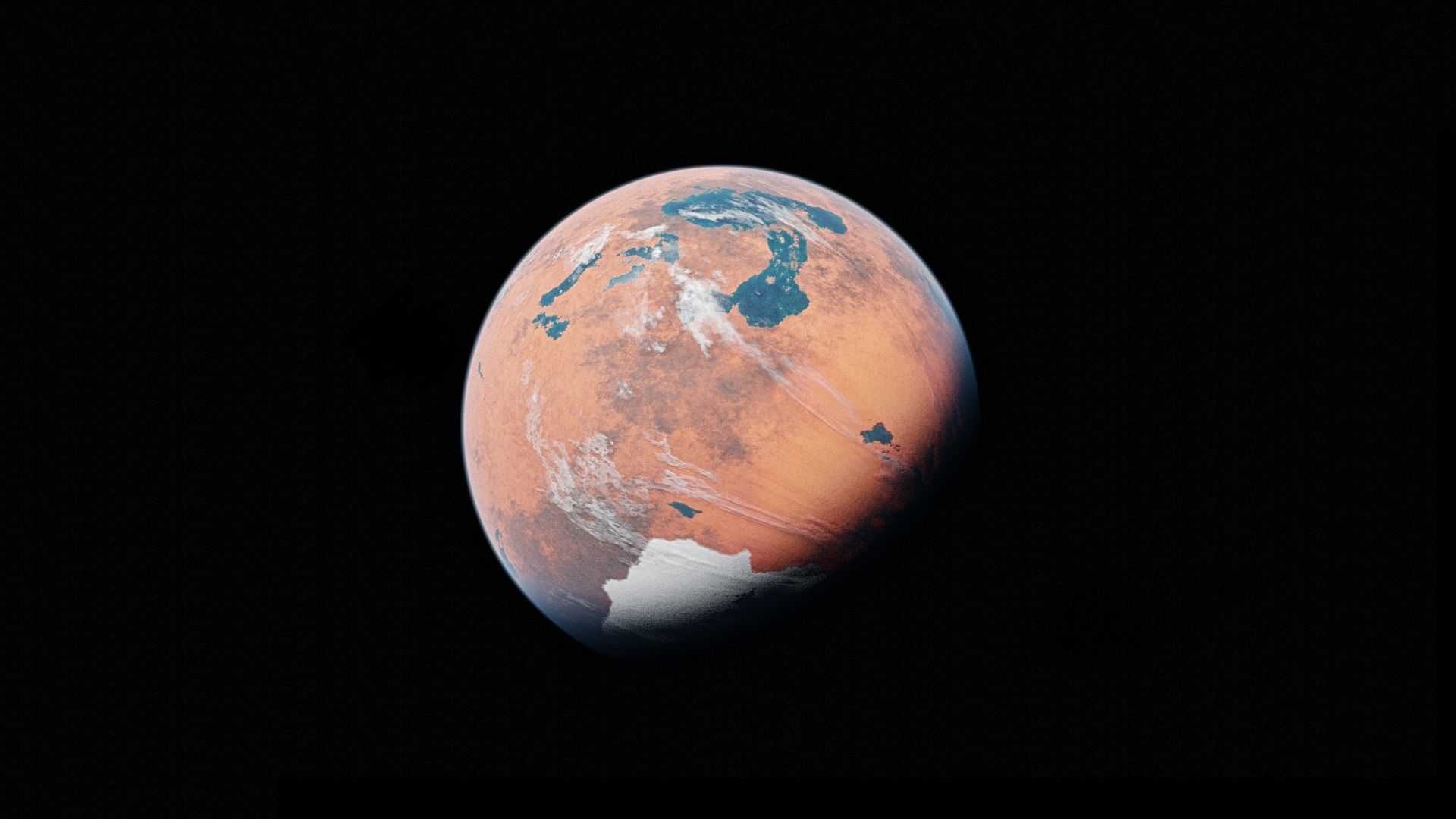 16K Photorealistic Fiction Mars-Like Habitable Planet Low-poly 3D model_2