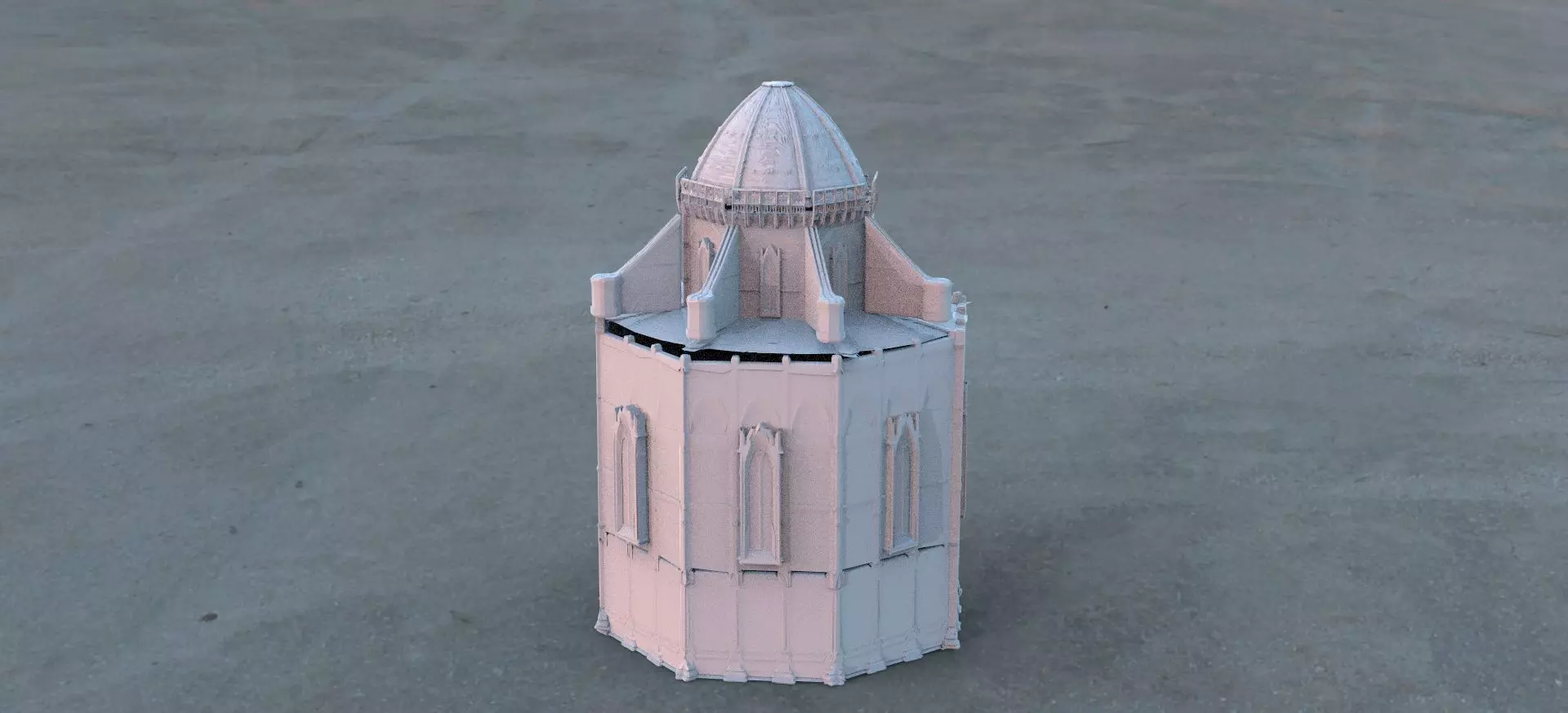 Florence cathedral spare building 3D model