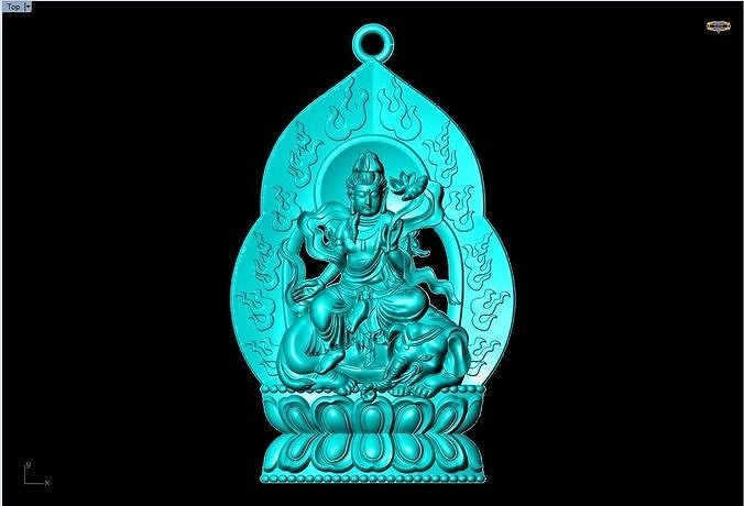 Bodhisattva Universal  - Samantabhadra Buddha Pendant  3D print model