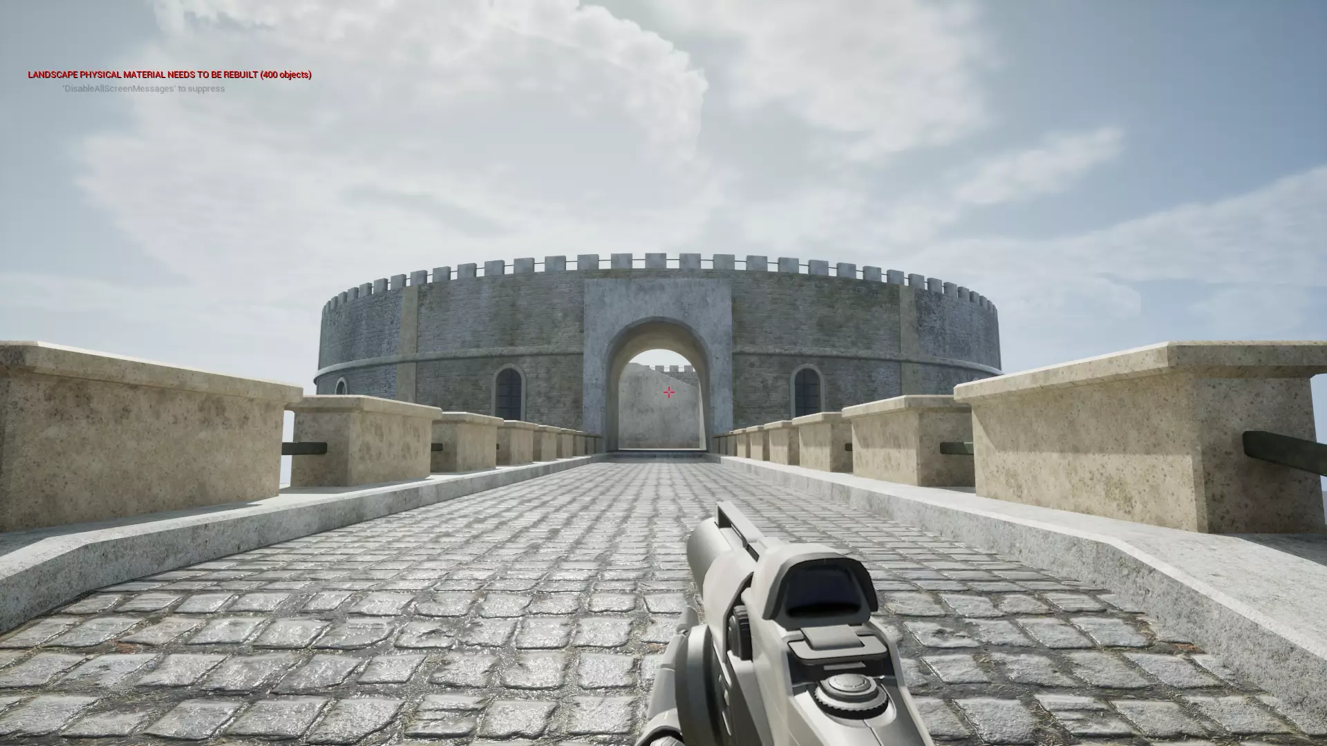 Castle with tower and stairs Low-poly 3D model_0