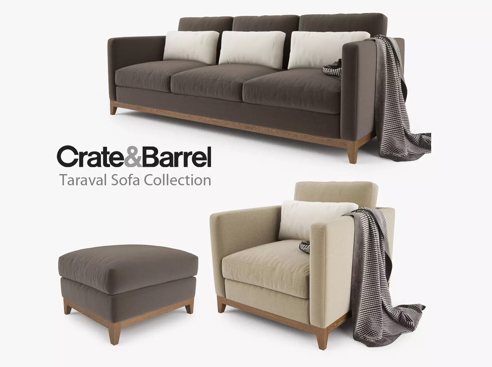 Crate and Barrel - Taraval Sofa Collection 3D model_0