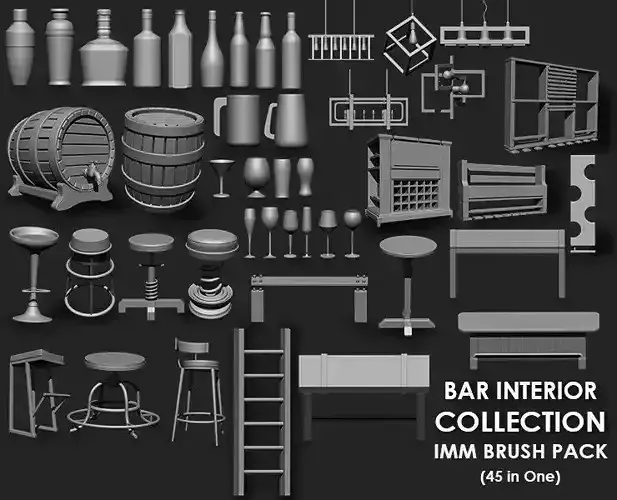Bar Interior Collection Imm Brush Pack 45 in one