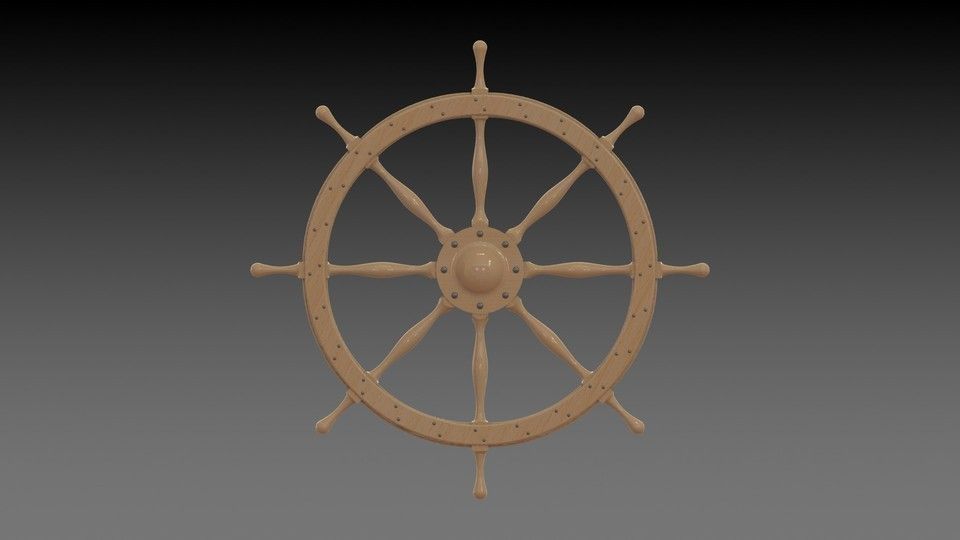 Ship Wheel Free 3D model_2