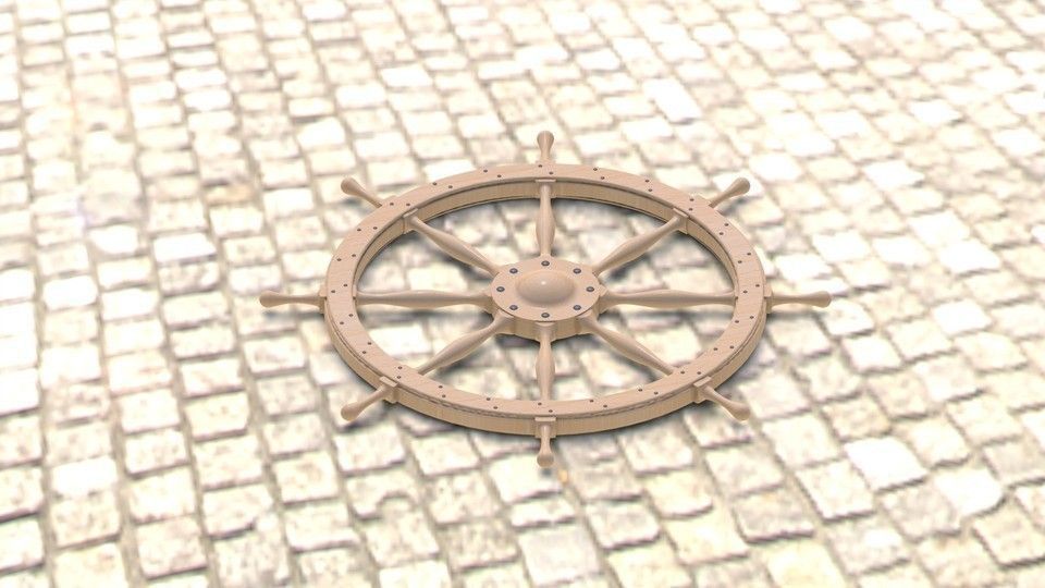 Ship Wheel Free 3D model_1