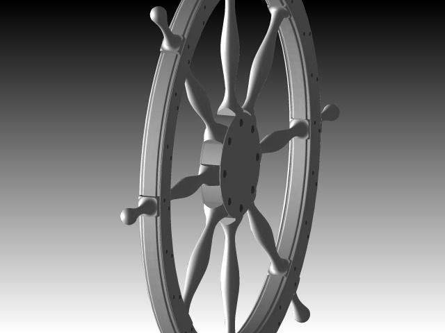 Ship Wheel Free 3D model_3