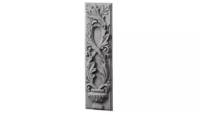 Classical relief stone carving decoration  3D model