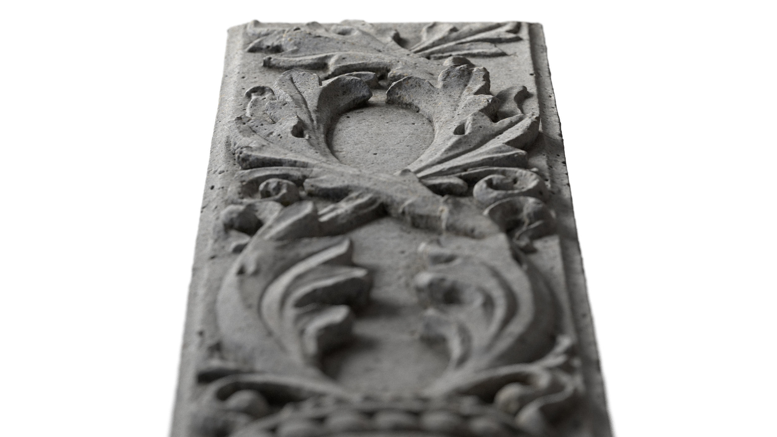 Classical relief stone carving decoration  3D model_3