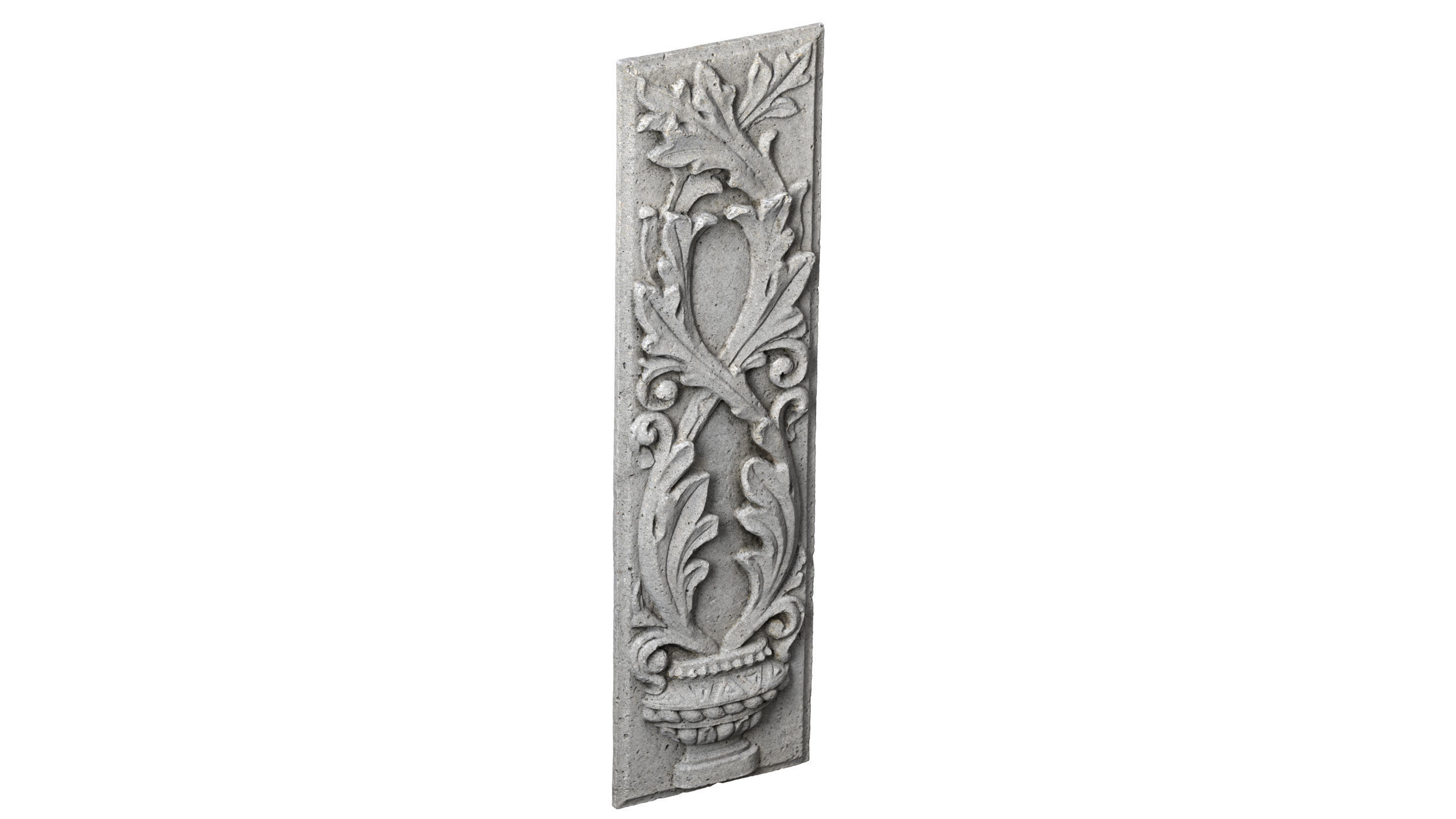 Classical relief stone carving decoration  3D model_4