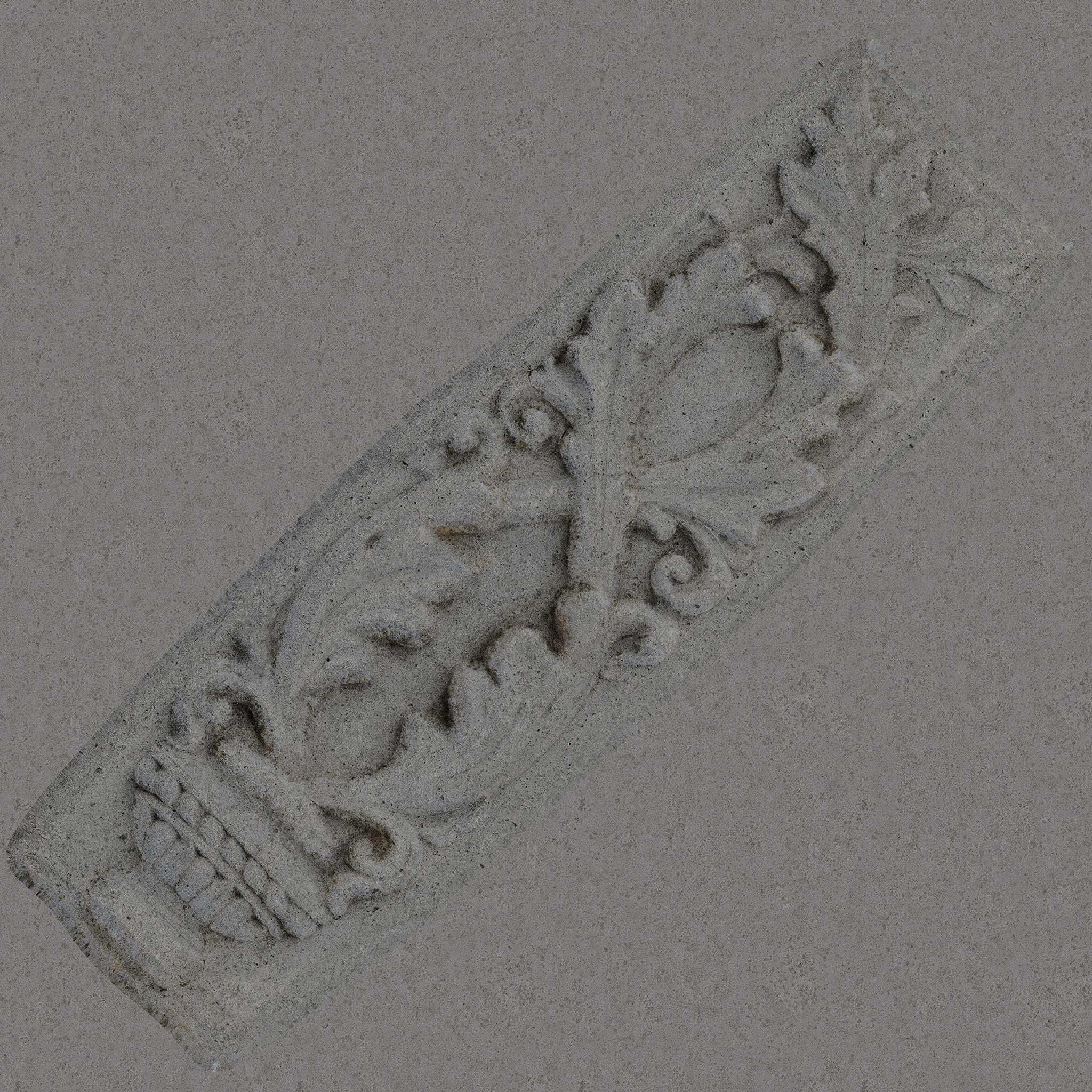 Classical relief stone carving decoration  3D model_7