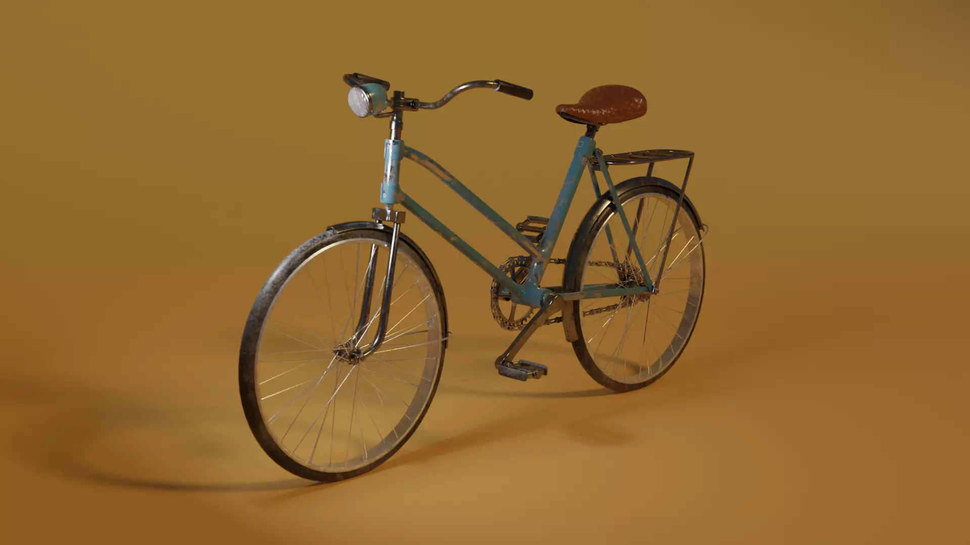 Old blue bike Free 3D model
