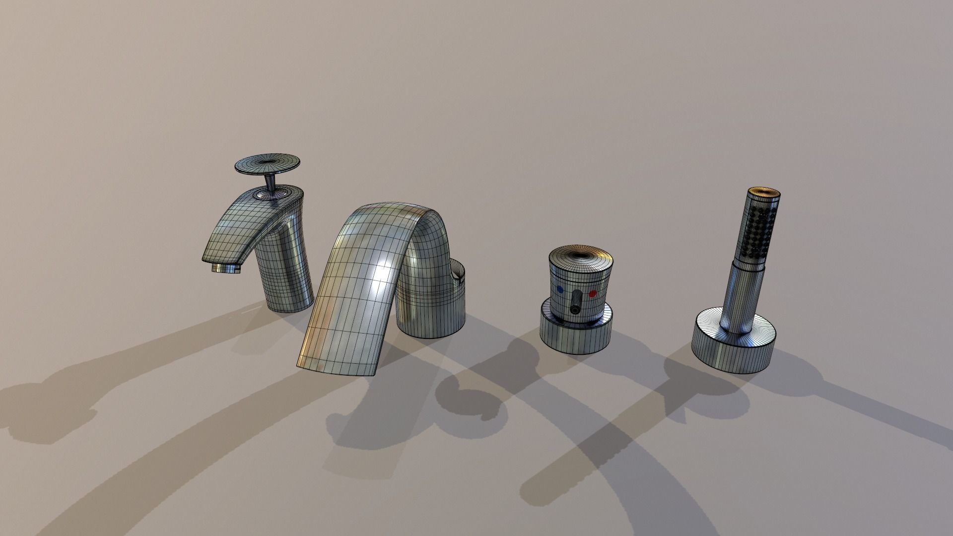 Faucet set1 3D model_11