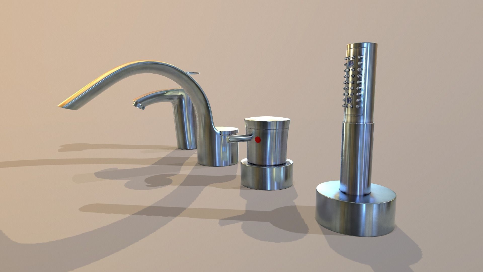 Faucet set1 3D model_5