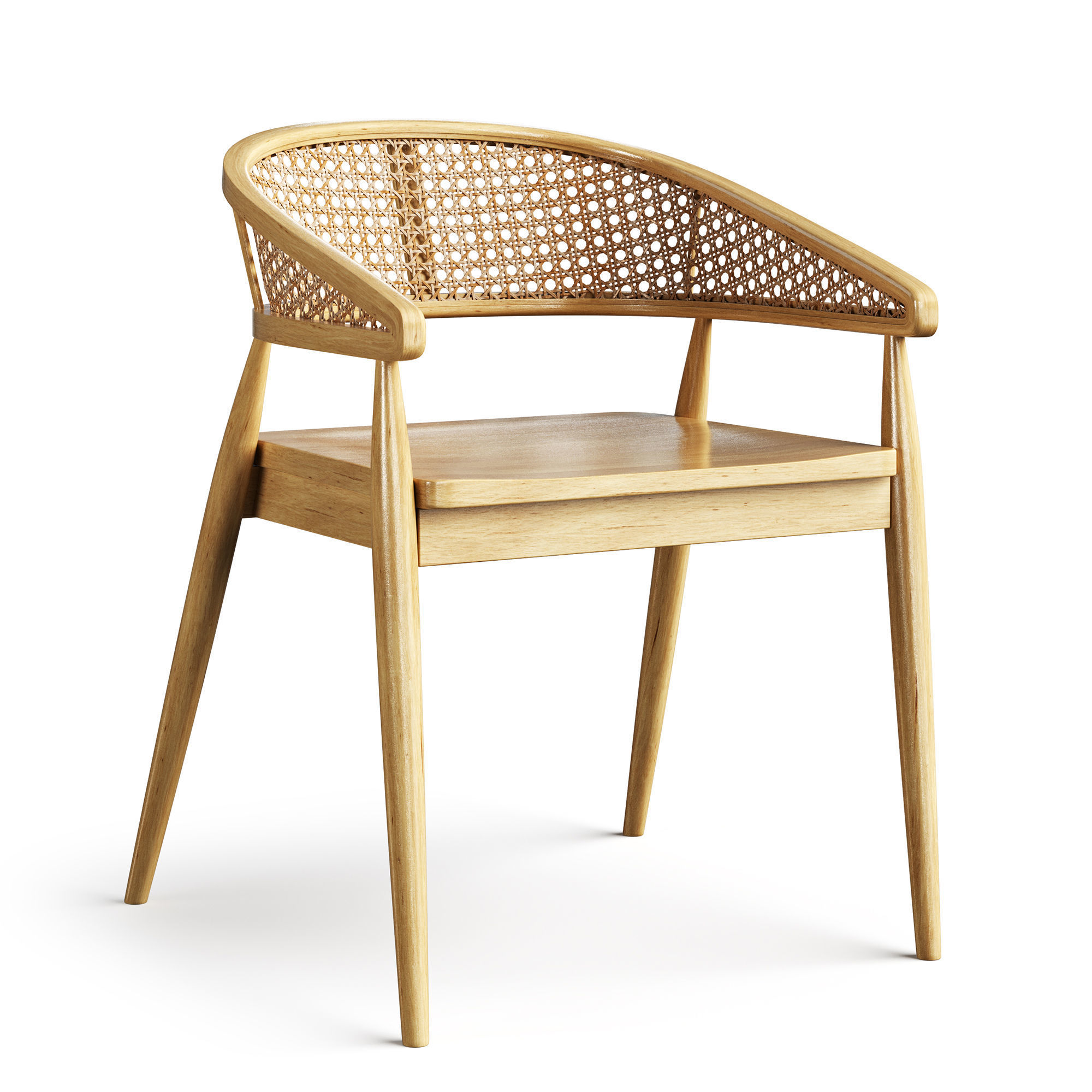 Rattan chairs 3D model_1