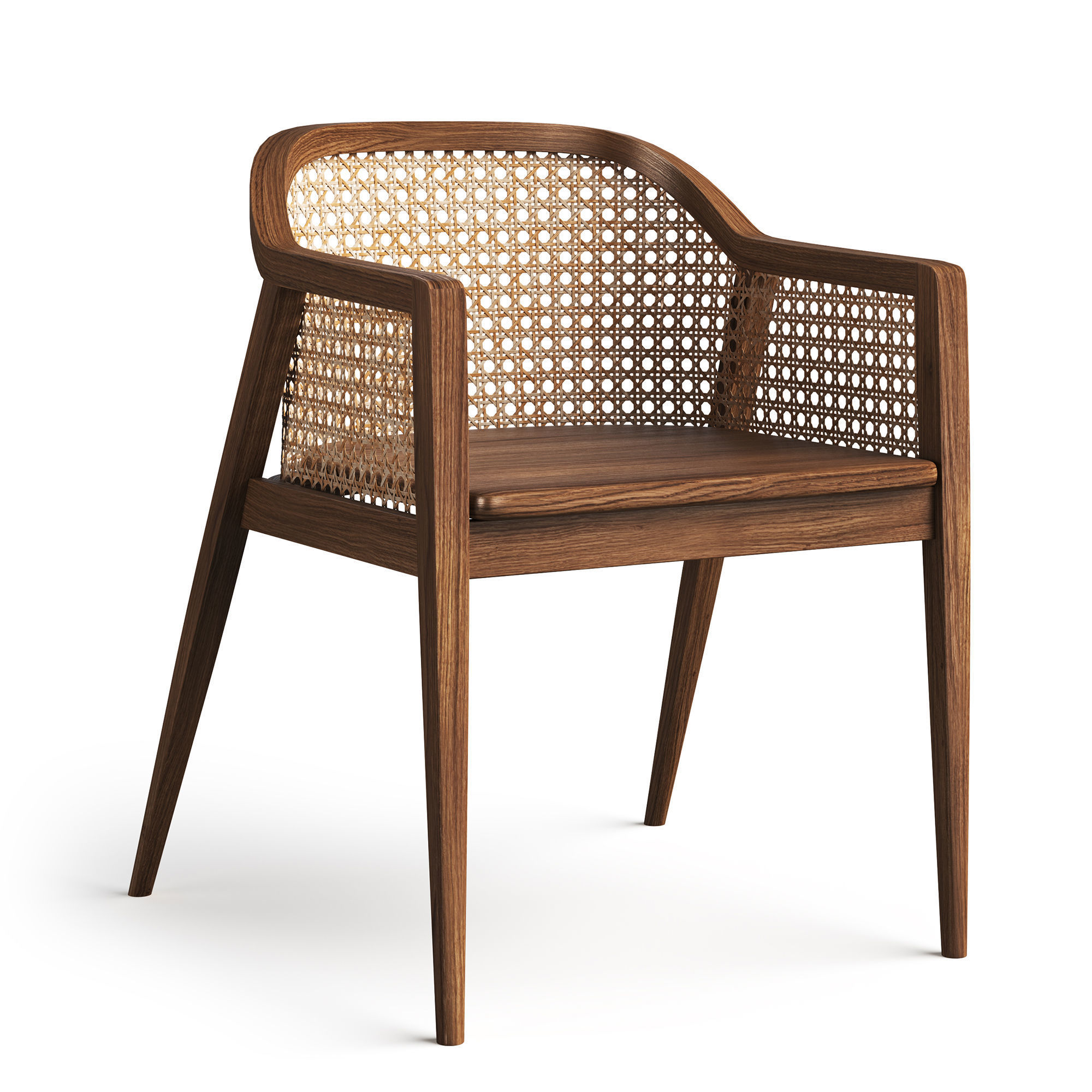 Rattan chairs 3D model_4