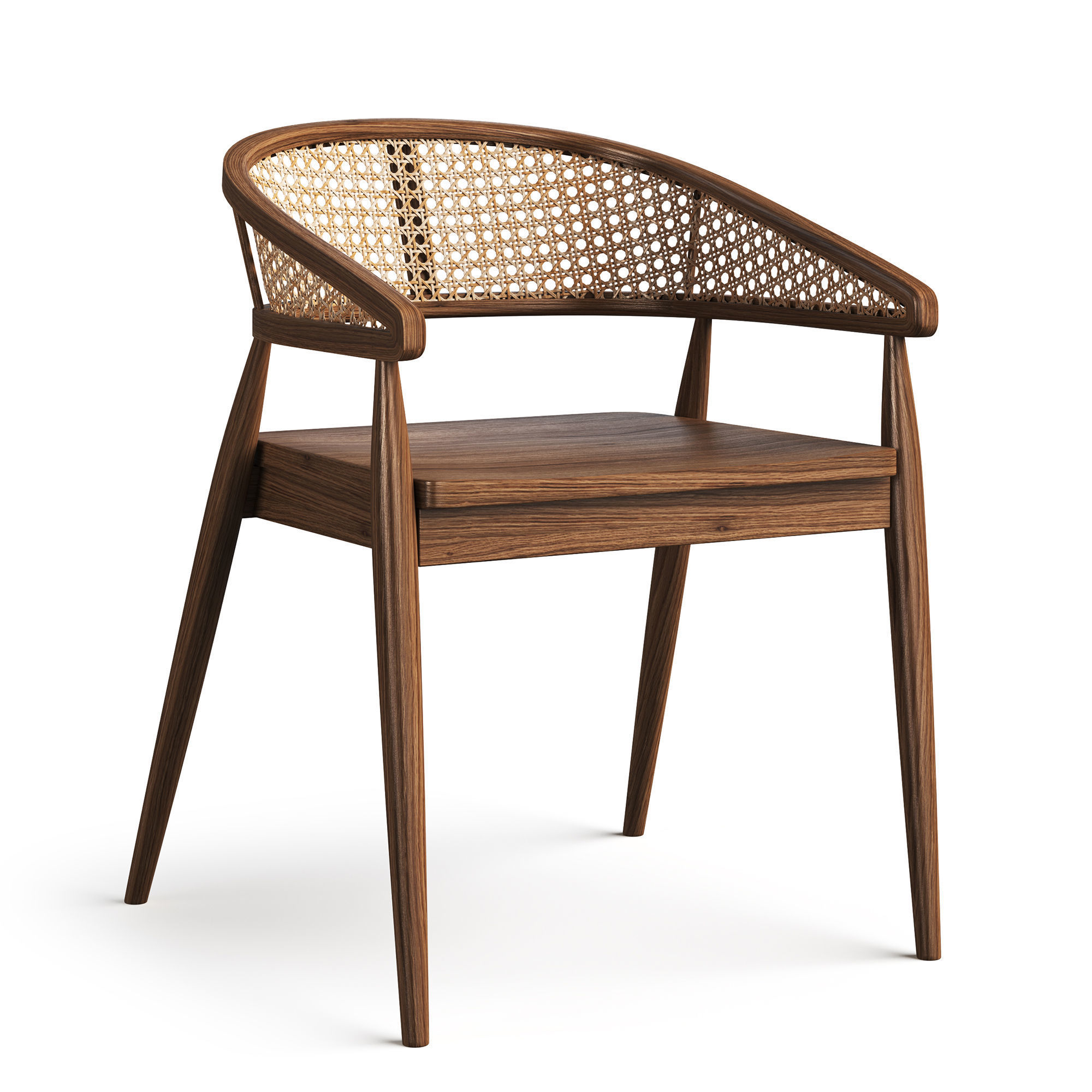 Rattan chairs 3D model_3