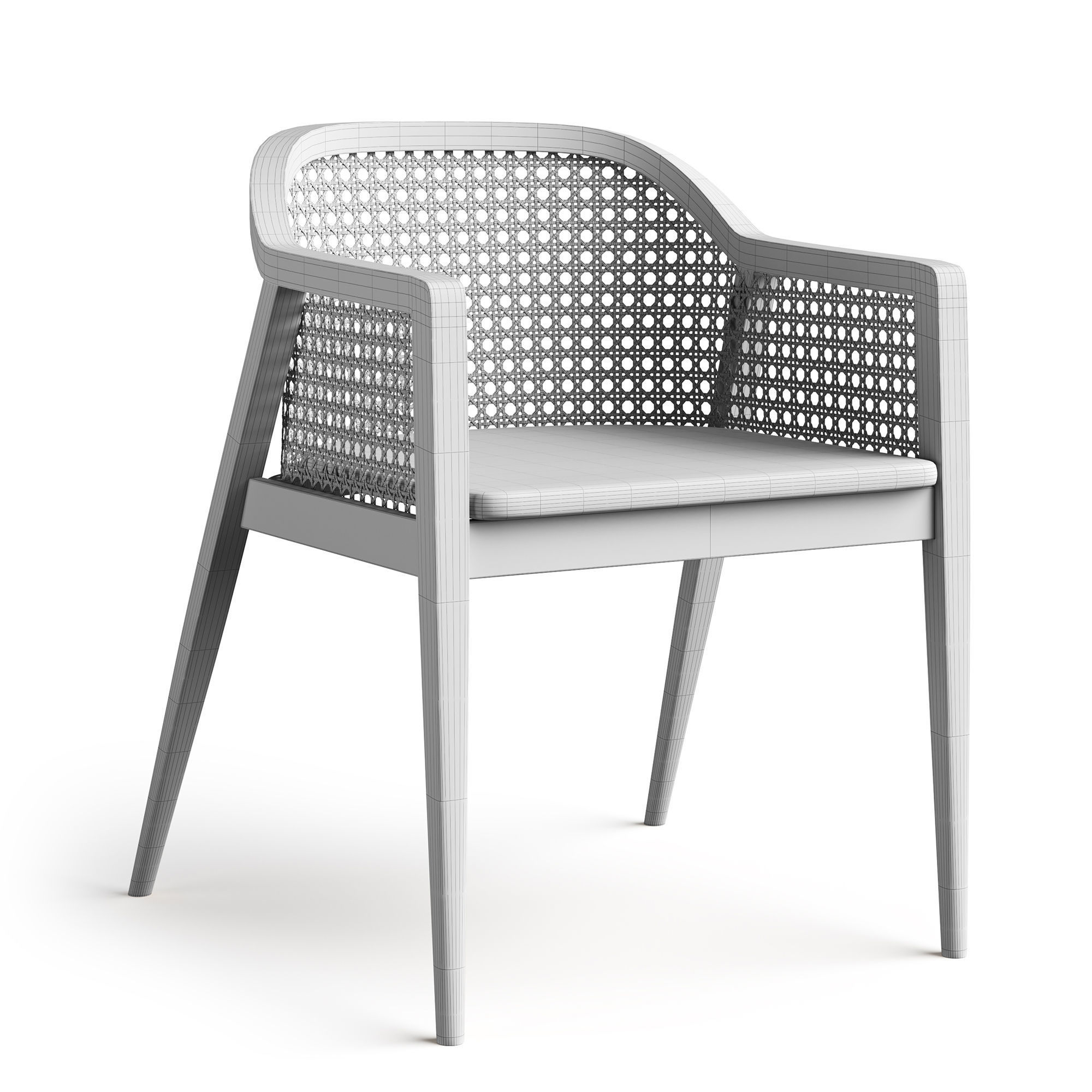 Rattan chairs 3D model_6