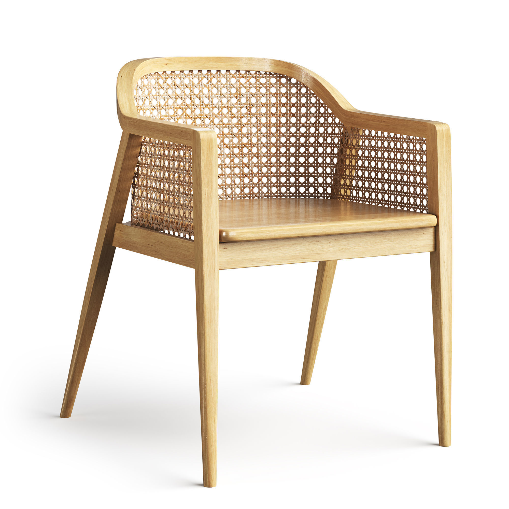 Rattan chairs 3D model_2