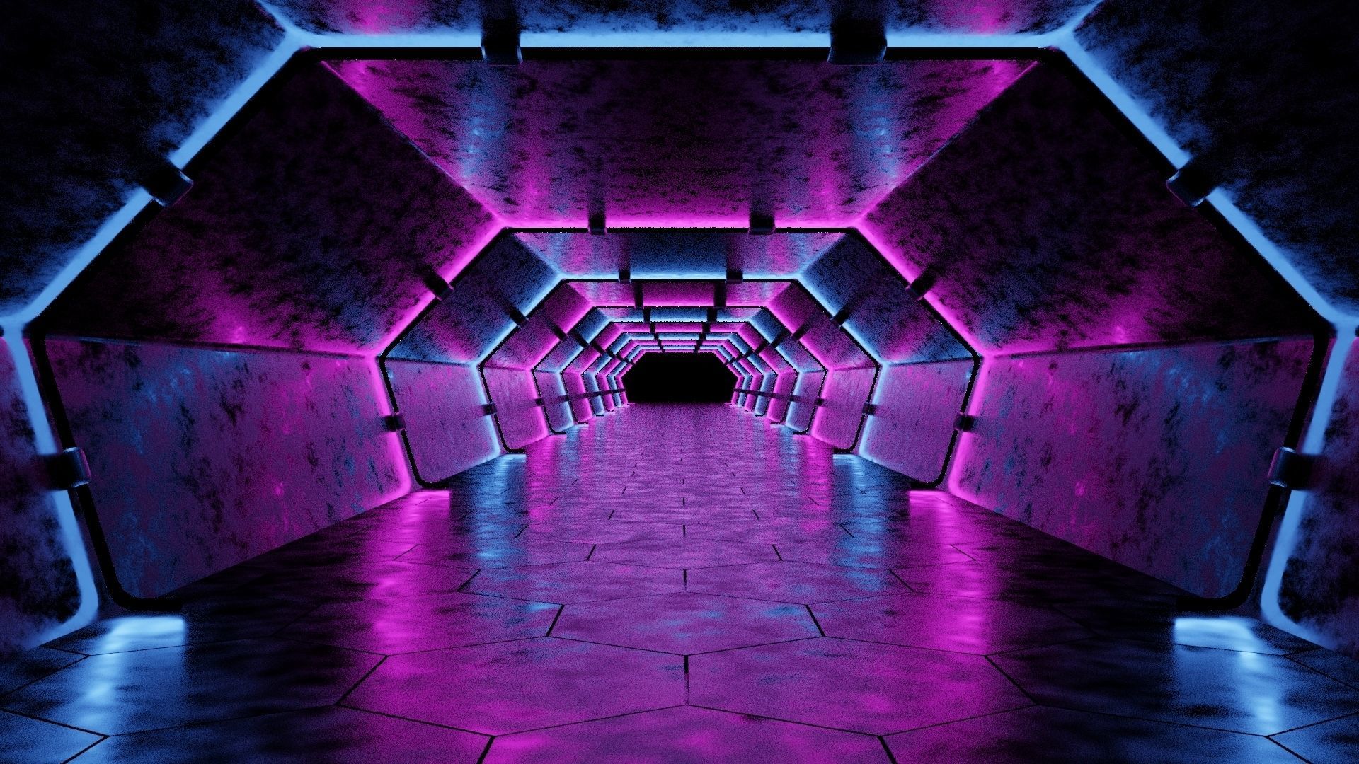 Hall Way - Empty Room - PBR 3D model_7