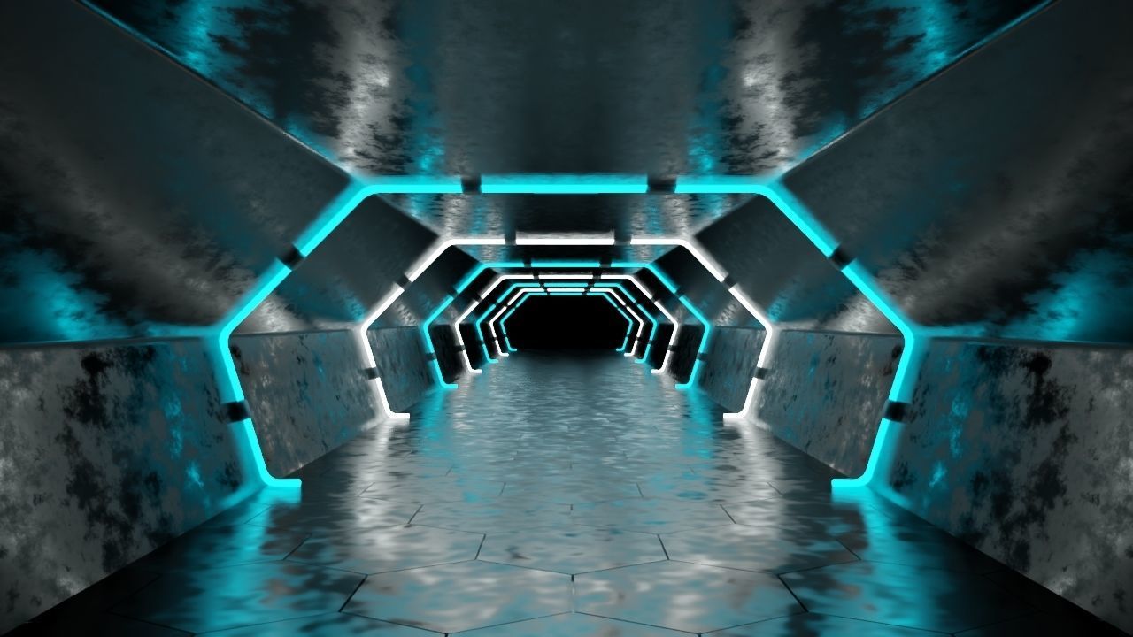 Hall Way - Empty Room - PBR 3D model_3