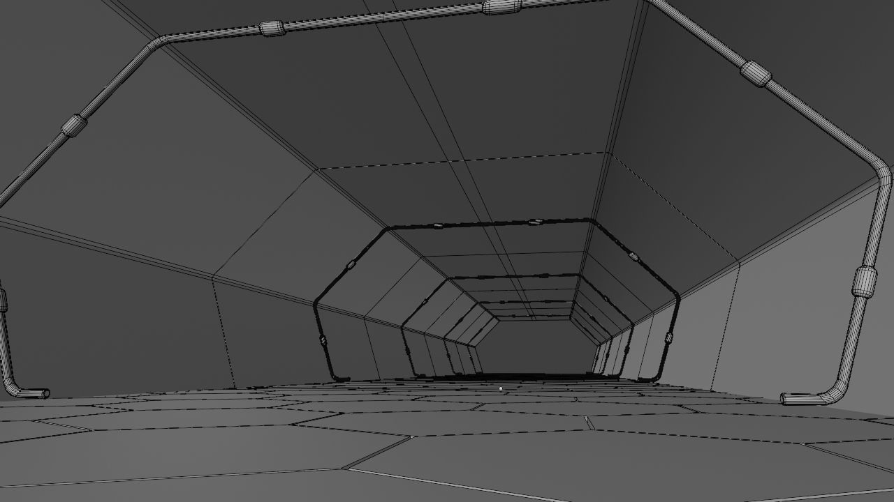 Hall Way - Empty Room - PBR 3D model_10