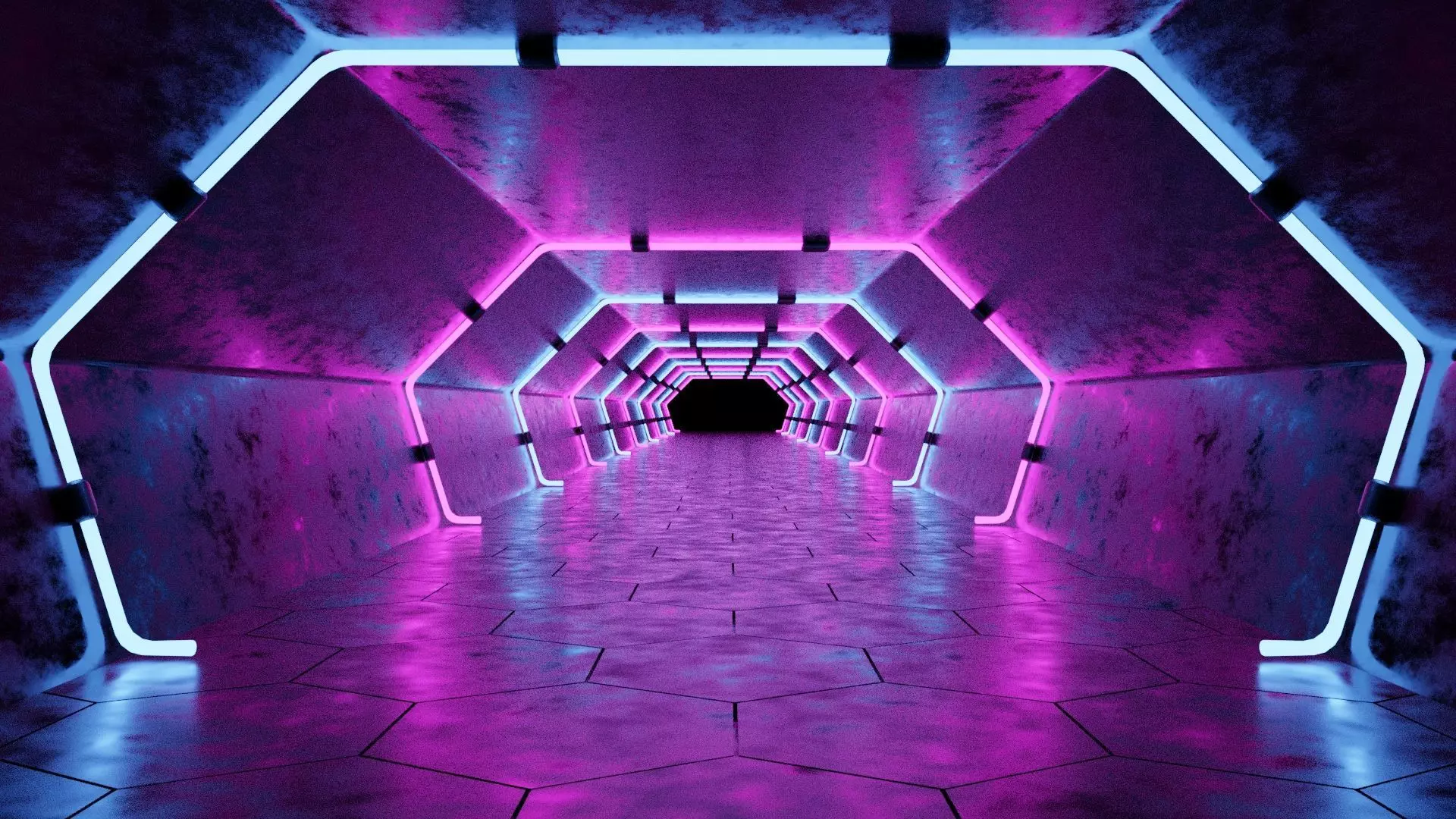 Hall Way - Empty Room - PBR 3D model_0