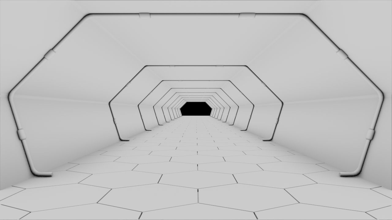 Hall Way - Empty Room - PBR 3D model_12