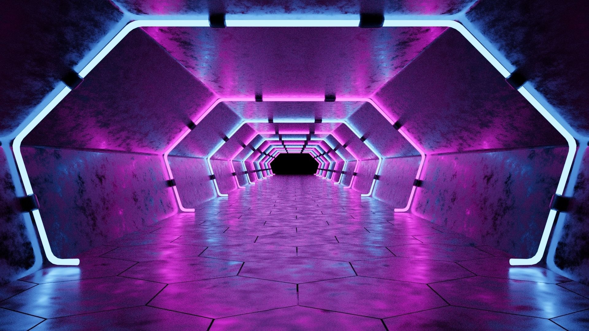 Hall Way - Empty Room - PBR 3D model_4