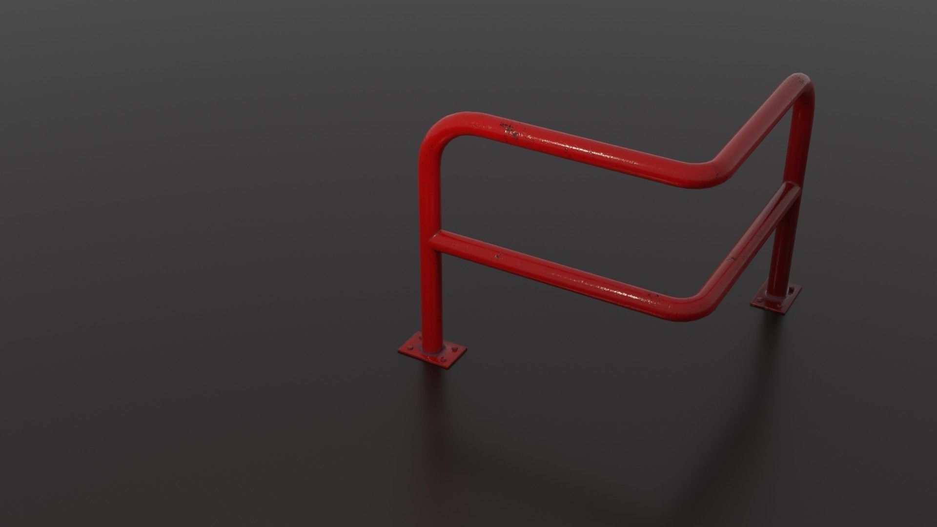 Steel barrier Low-poly 3D model_24
