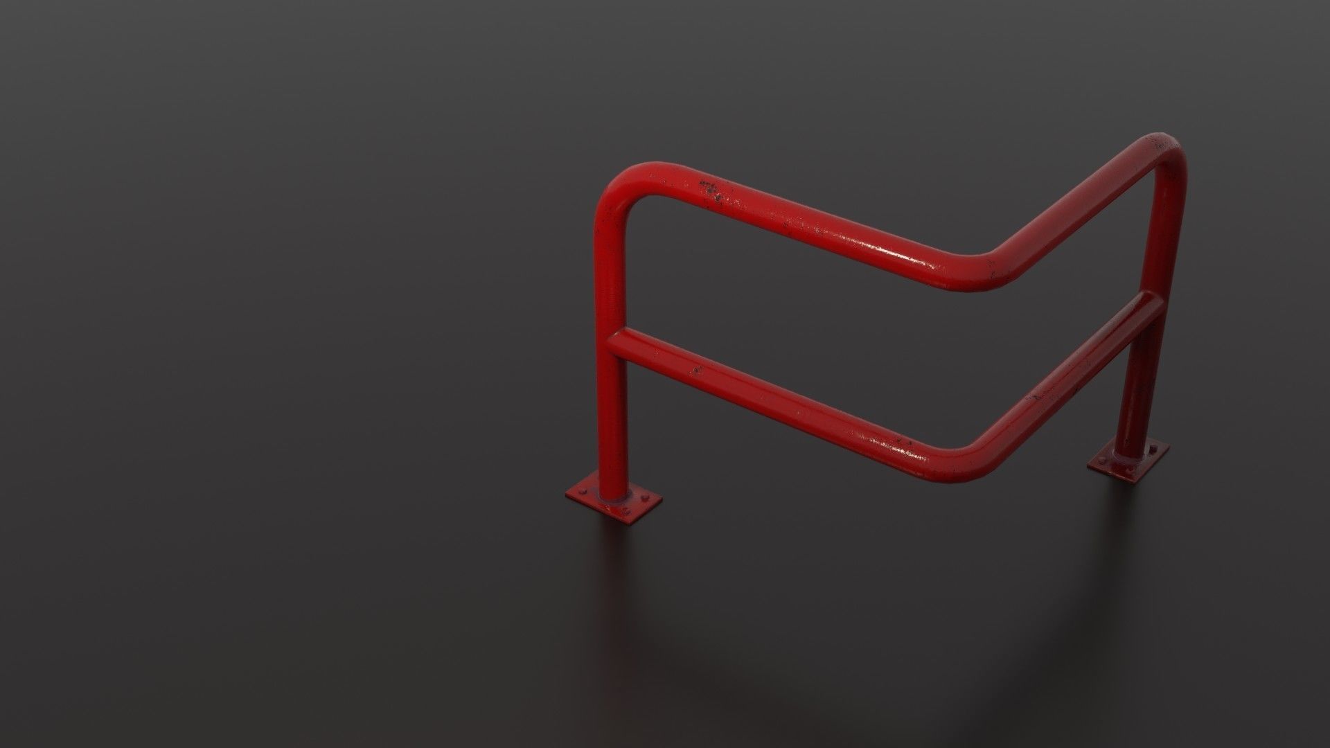Steel barrier Low-poly 3D model_23