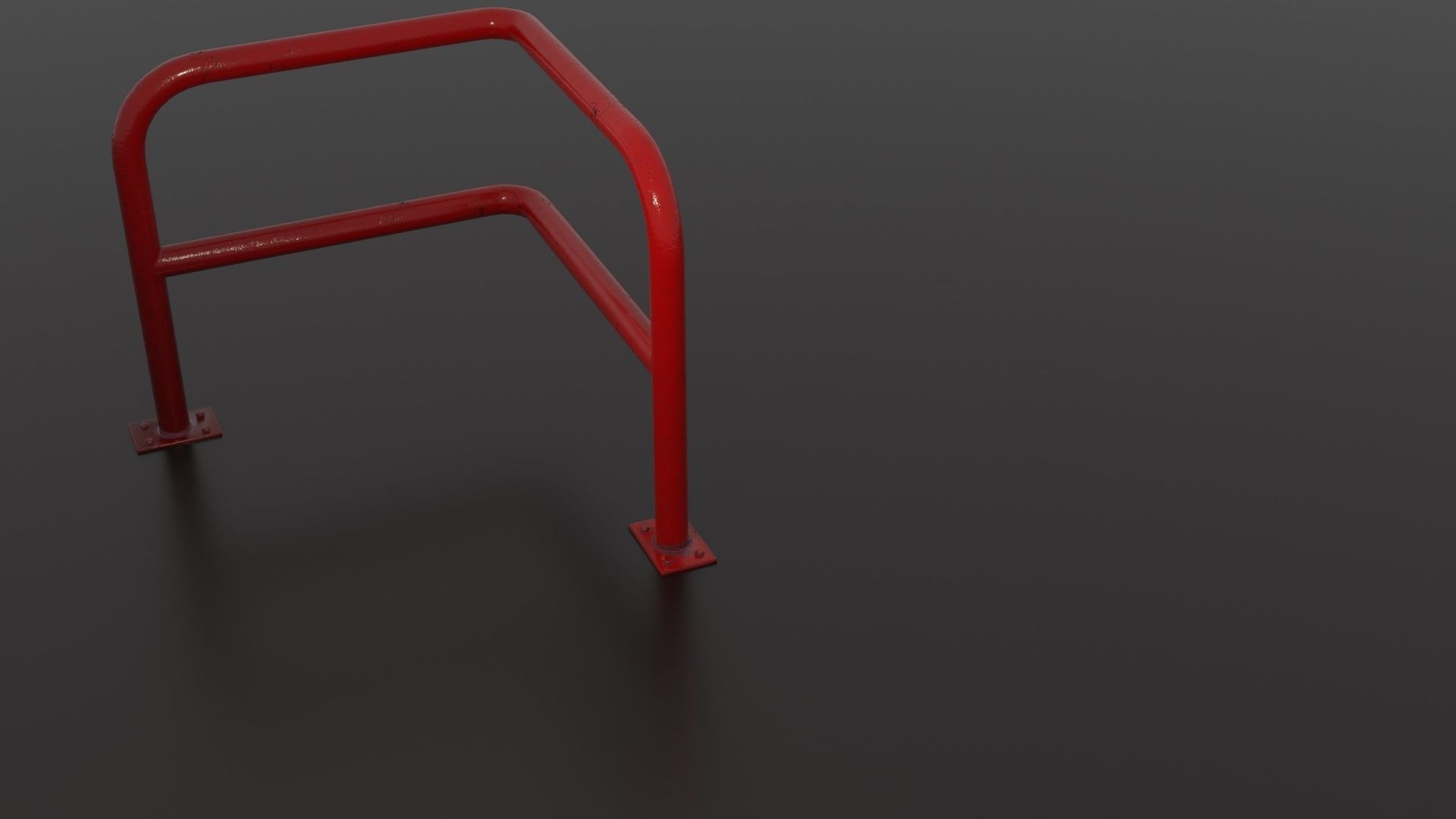 Steel barrier Low-poly 3D model_31