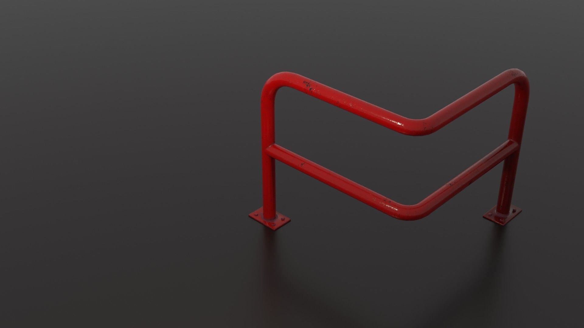 Steel barrier Low-poly 3D model_40