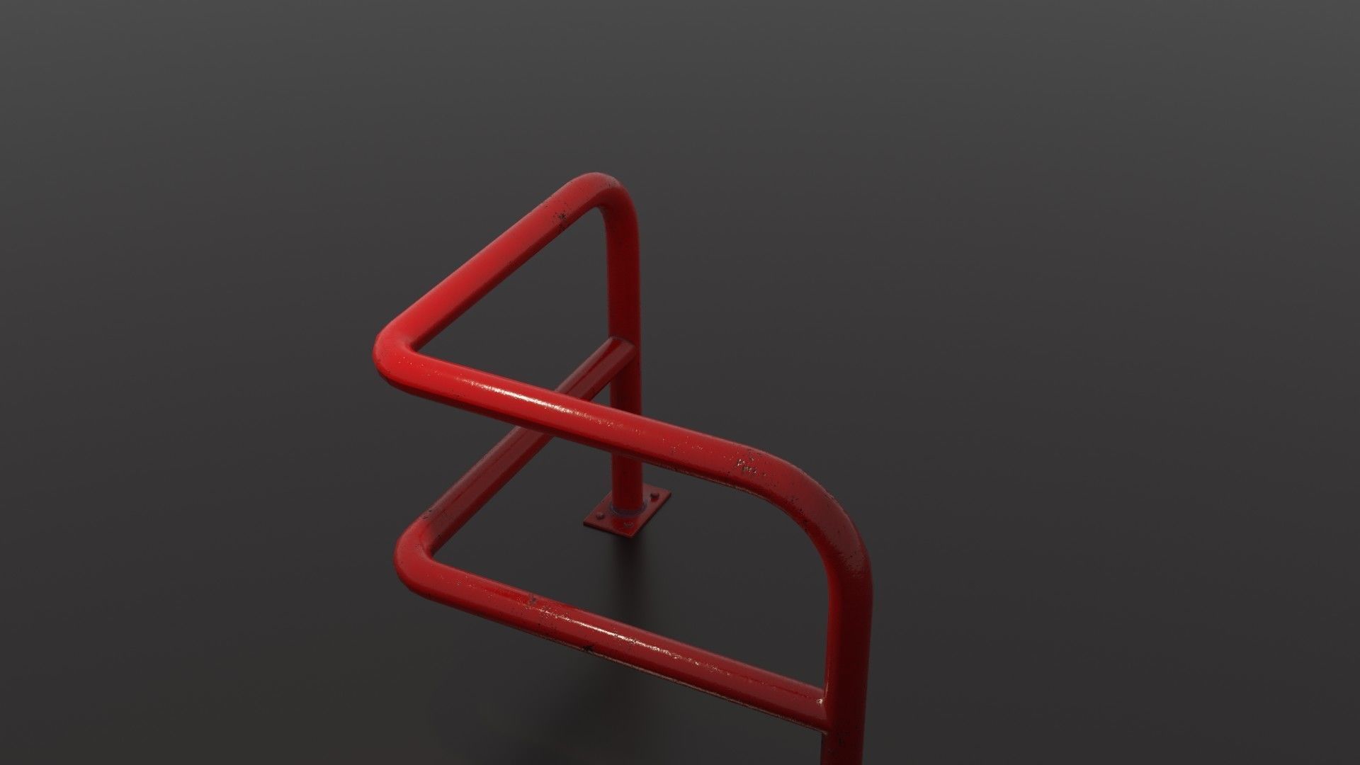 Steel barrier Low-poly 3D model_1