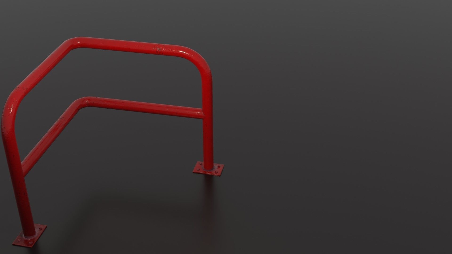 Steel barrier Low-poly 3D model_33