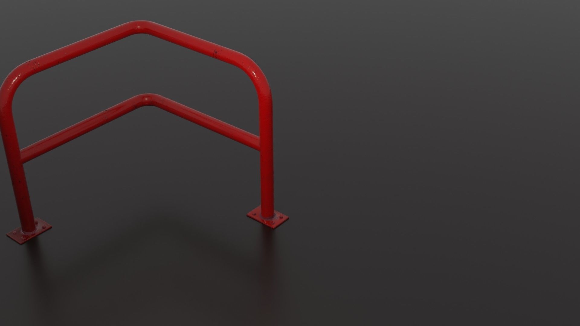 Steel barrier Low-poly 3D model_32