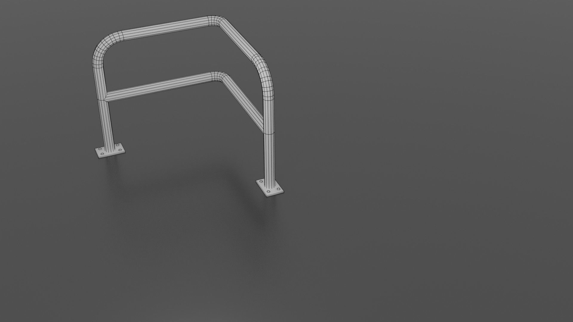 Steel barrier Low-poly 3D model_11